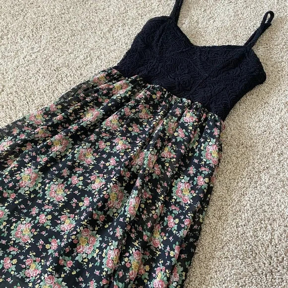American Rag high low black floral dress size small - Picture 6 of 7